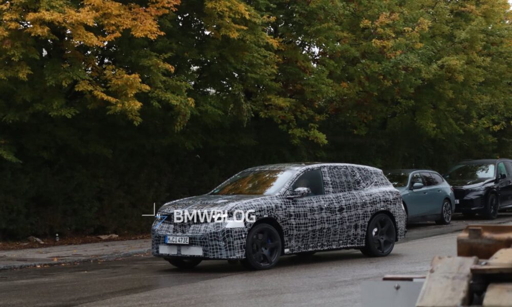 BMW X3 M Electric prototype testing in camouflage