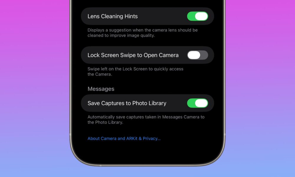 iOS 26.1 beta 4 disable lock screen swipe to open camera