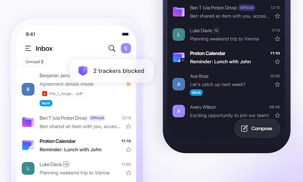 Proton Mail's redesigned mobile app is built for speed
