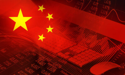 China Flag With Figures And Keyboard And Mouse
