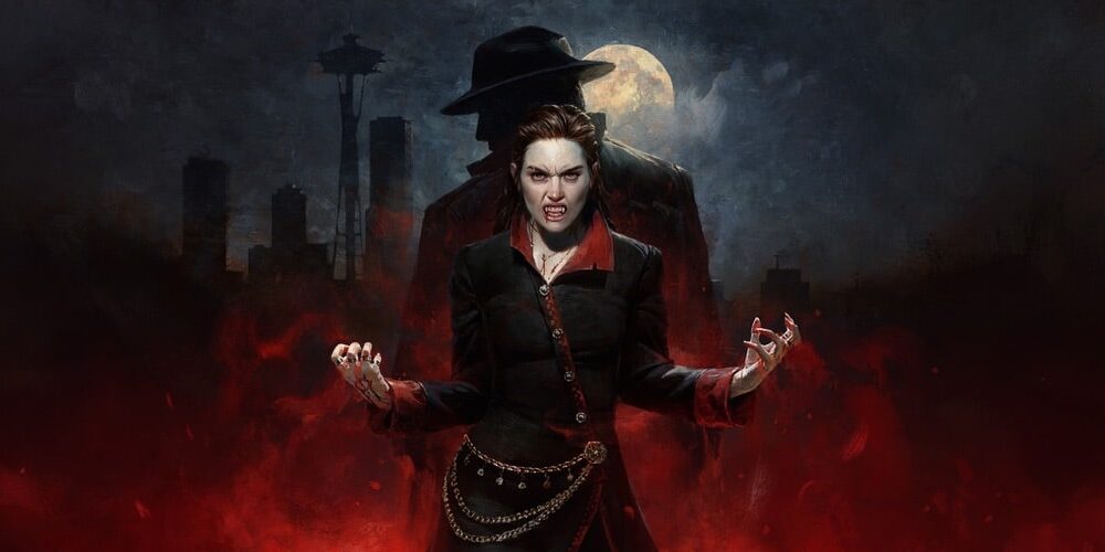 Vampire: The Masquerade Bloodlines 2 – Phyre with Fabien in shadow header