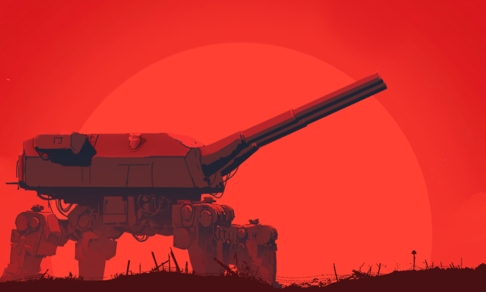 Command a massive walking gun in Iron Nest: Heavy Turret Simulator