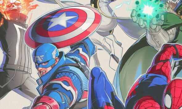 Marvel Tokon Fighting Souls header keyart – Captain America, Ghost Rider, Doctor Doom, Spider-Man