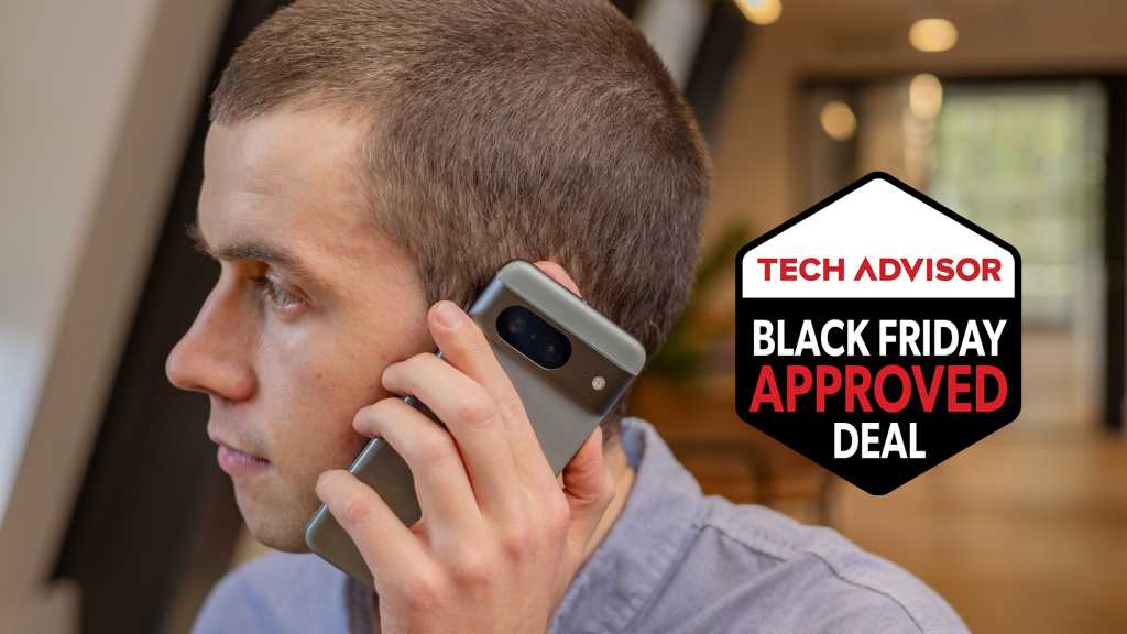 A man using the Google Pixel 8 smartphone