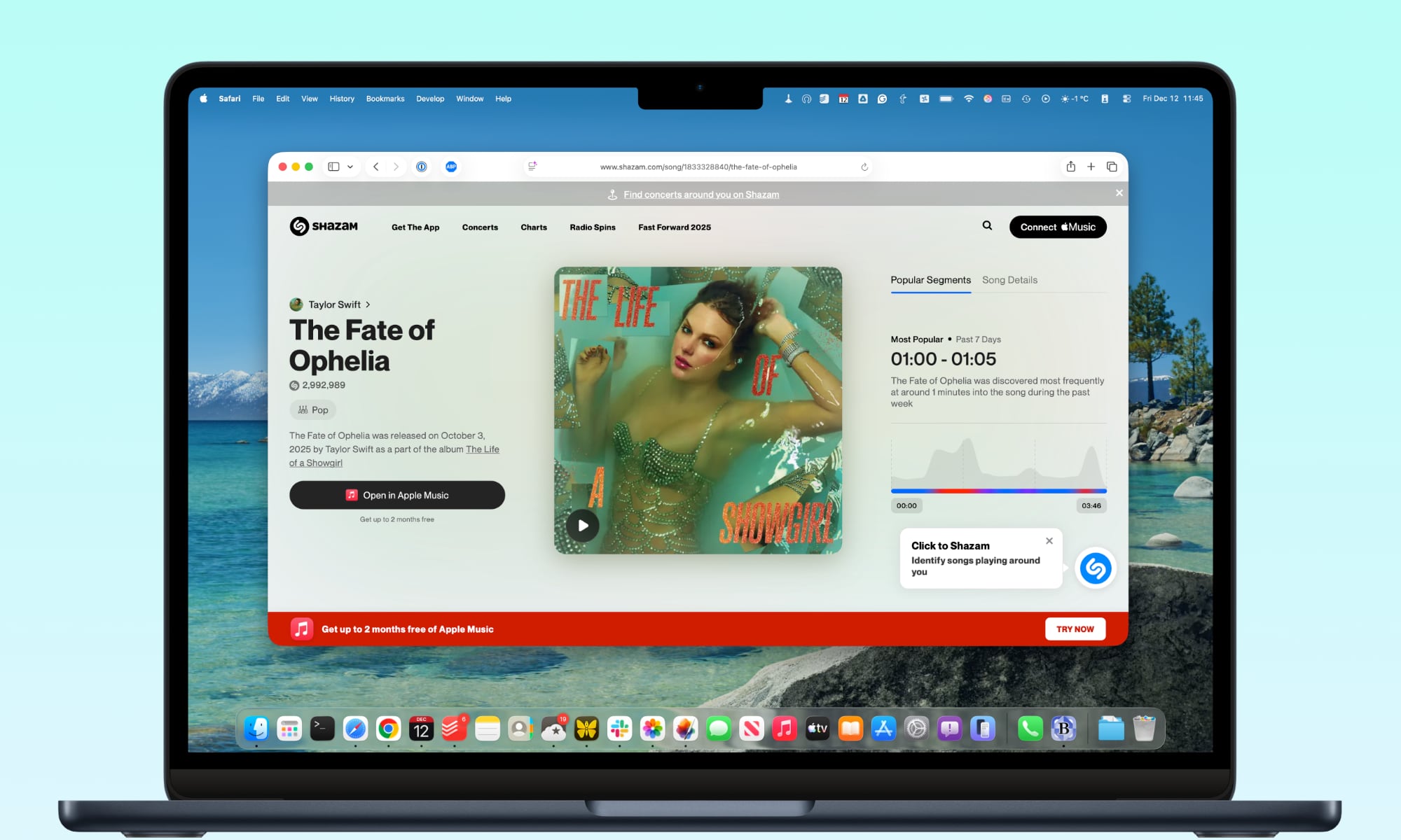 Shazam Popular Segments
