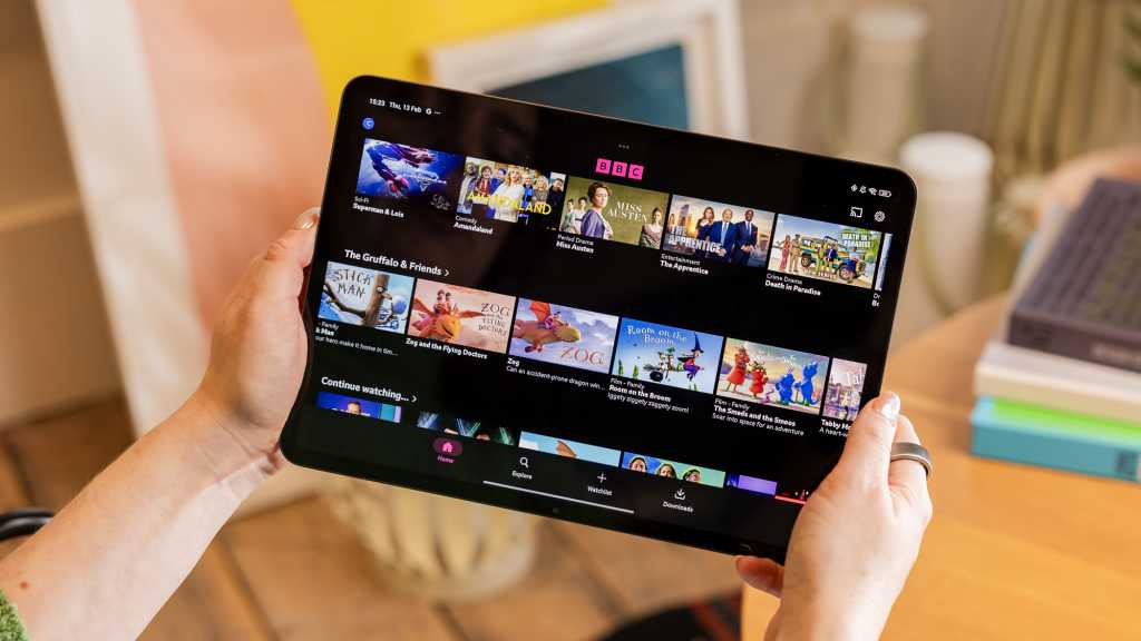 BBC iPlayer interface on a tablet - Streaming lifestyle shot