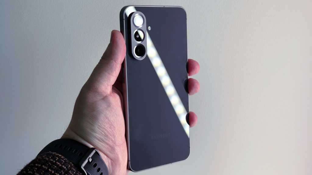 Samsung Galaxy A56 REVIEW back straight handheld