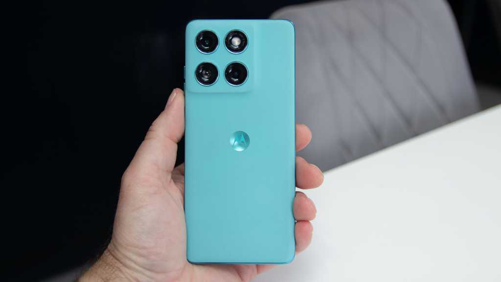 Moto Edge 60 Fusion, in a hand, seen from the back
