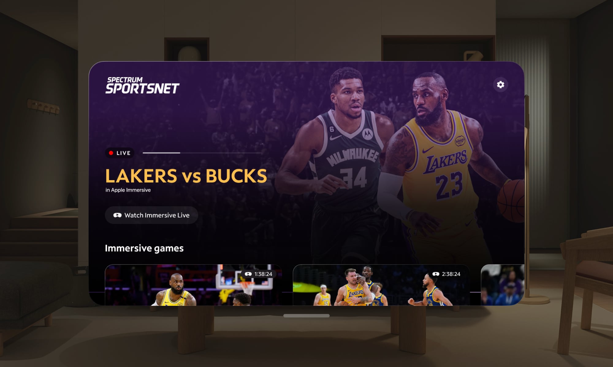 Apple Immersive Video Spectrum SportsNet app