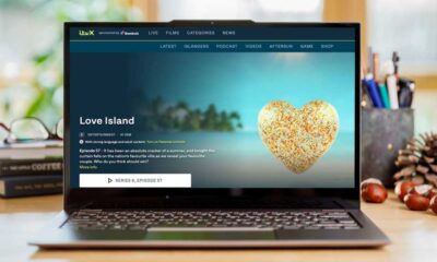 Screenshot of ITVX with the show Love Island on a Laptop