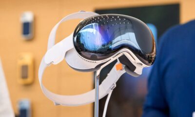 Apple Vision Pro on store display stand