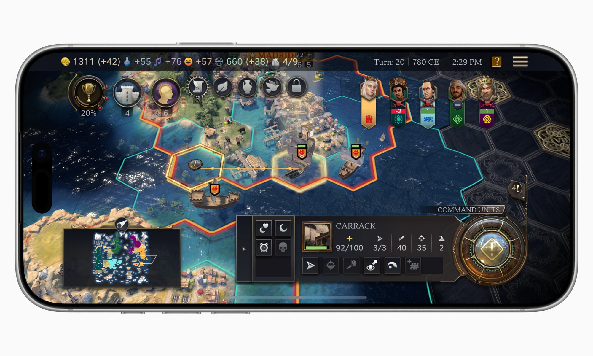 Apple Arcade Civilization VII on iPhone.