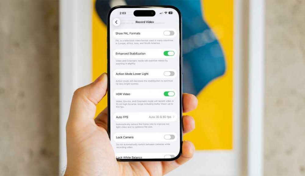 Video stabilising on iPhone