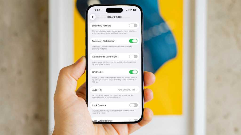 Video stabilising on iPhone