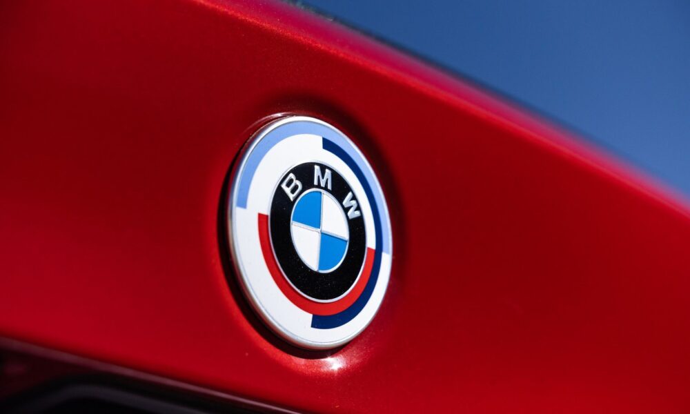 The BMW roundel on the trunk