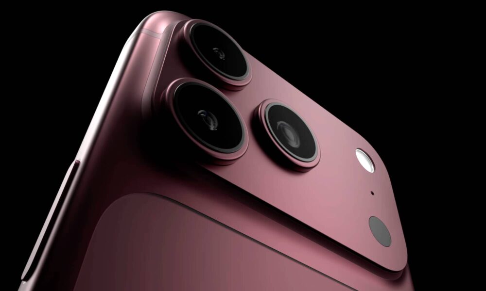Concept render of a burgundy/red iPhone 18 Pro