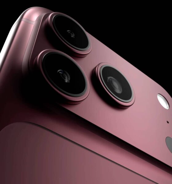 Concept render of a burgundy/red iPhone 18 Pro