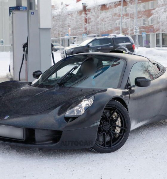 GMA T33 V12 supercar prototype spied testing for the first time