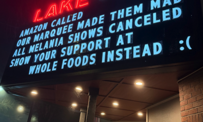 Oregon theater marquee joked about 'Melania' movie, and manager says Amazon pulled the film – GeekWire