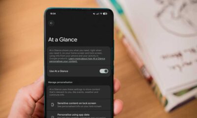 At at Glance settings on Google Pixel phone