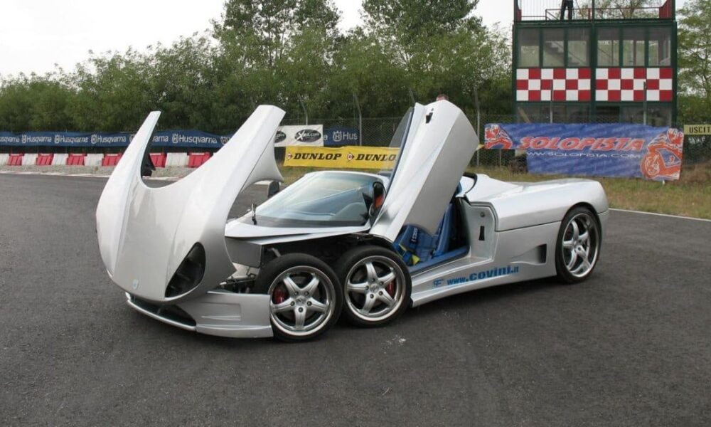 Covini C6W Six-Wheeled Supercar with a Double Front Axle