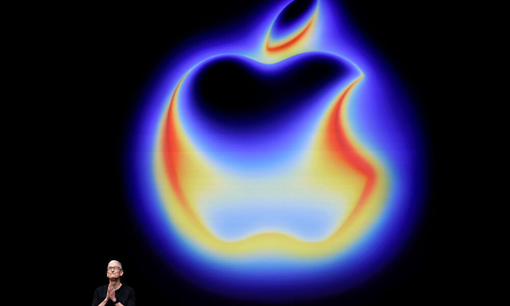 Apple CEO Tim Cook speaks during the keynote address at an Apple special event on September 09, 2025 in Cupertino, California.
