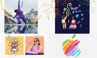 Collage of Today at Apple 50th anniversary sessions in Canada, France, and Thailand.