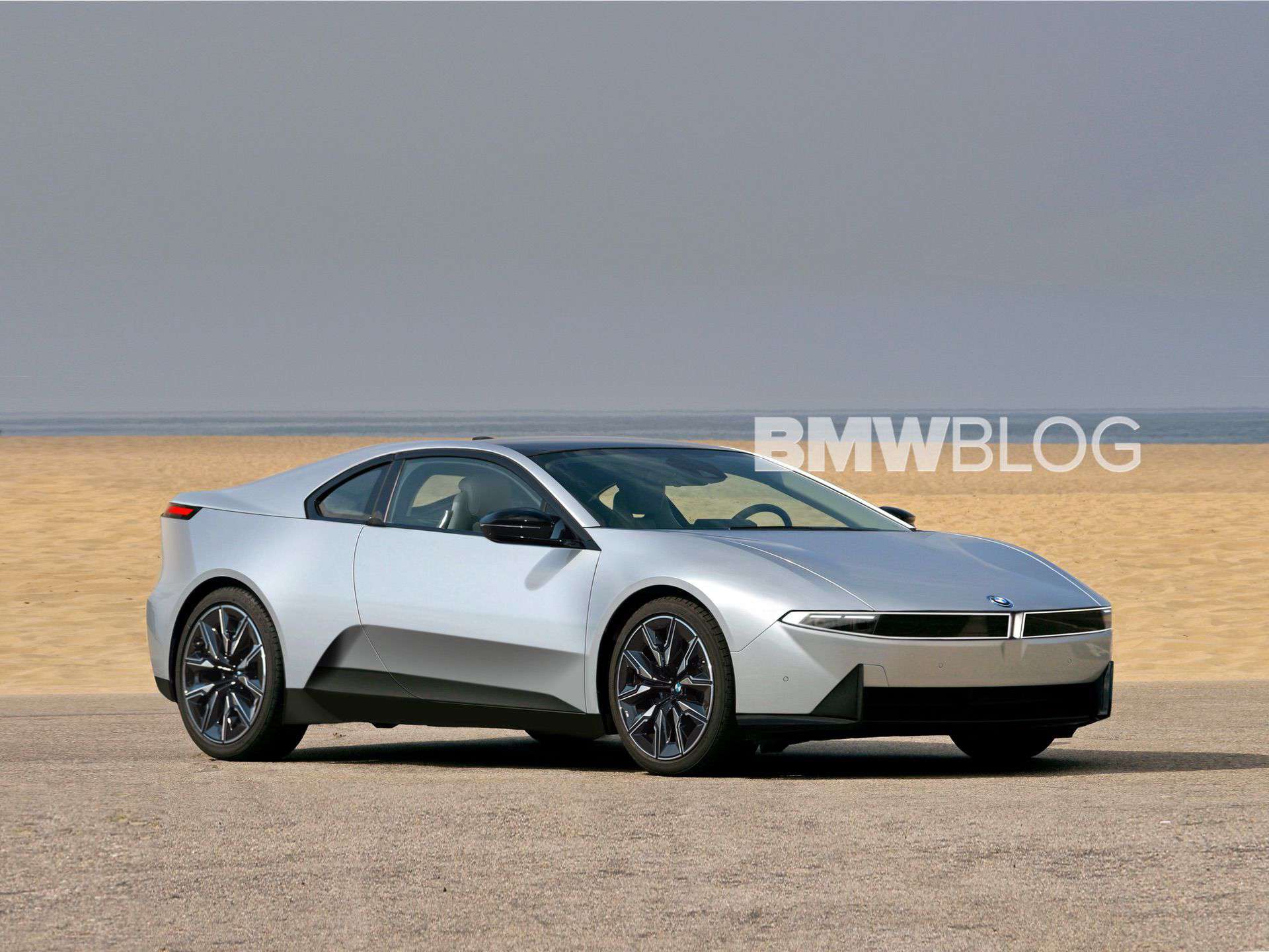 Rendering a BMW sports car all electric