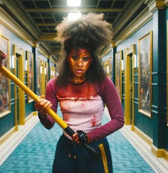 Zazie Beets with an axe in They Will Kill You