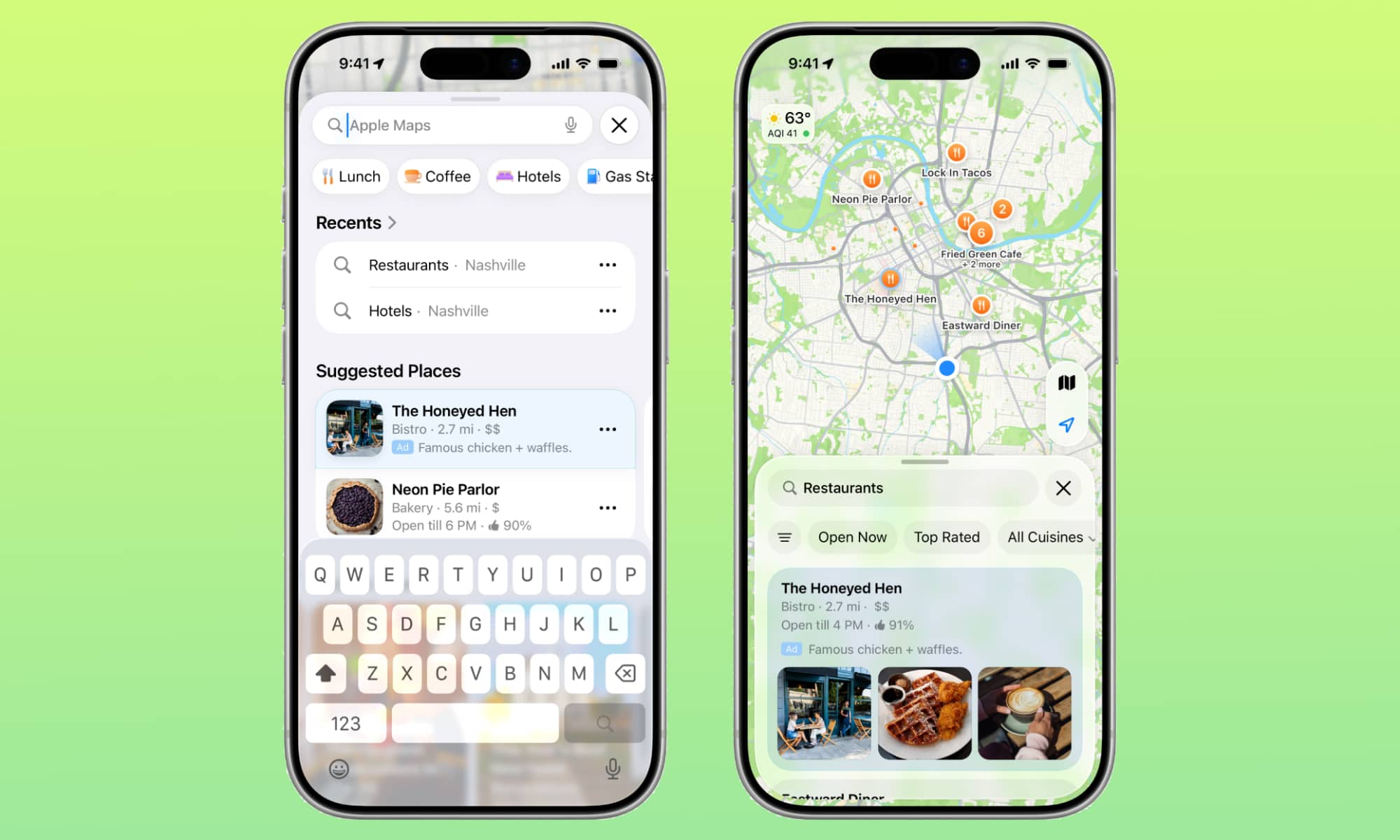 Apple Business ads on Apple Maps