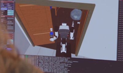 Software screenshot as virtual simulation data is driving the development of physical AI across corporate environments, led by initiatives like Ai2’s MolmoBot.