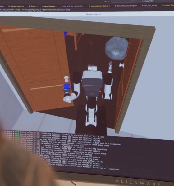 Software screenshot as virtual simulation data is driving the development of physical AI across corporate environments, led by initiatives like Ai2’s MolmoBot.