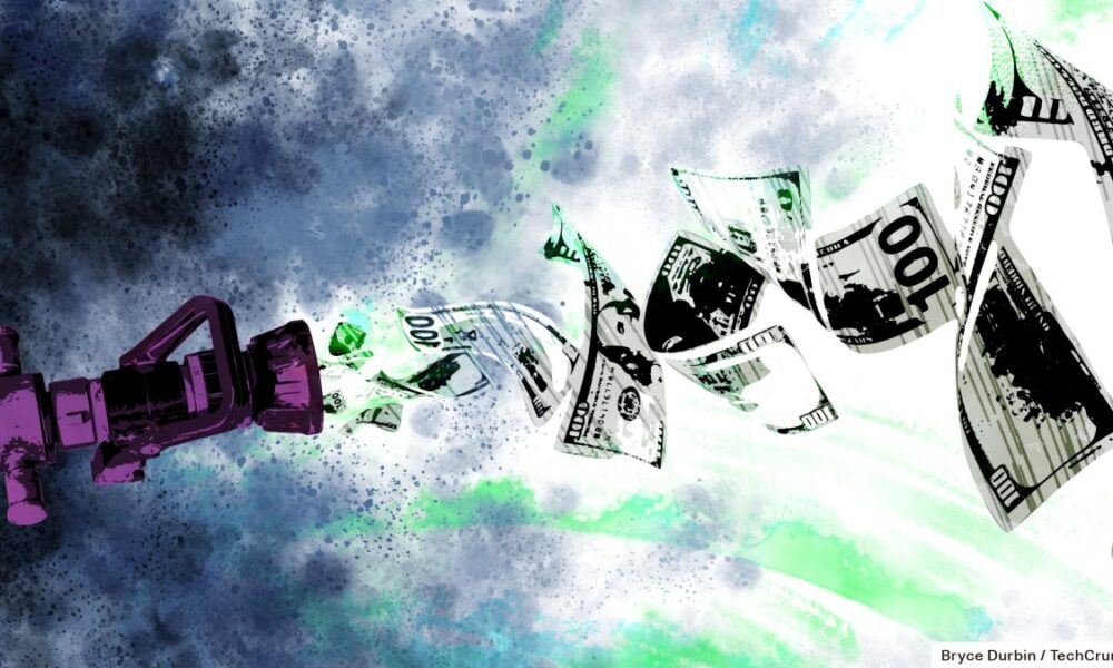 money emerging from a firehose