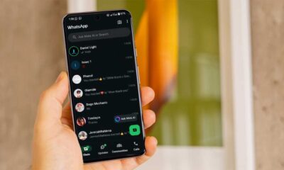 WhatsApp in dark mode on an Android phone