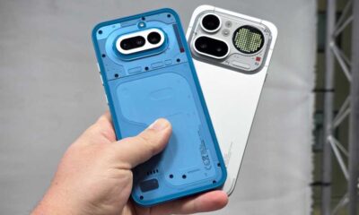 Nothing Phone 4a blue 4a Pro silver back handheld fan