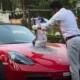 Porsche Boxster owner mixes concrete on his sports car's hood!