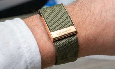 A Whoop 4.0 band on a left wrist