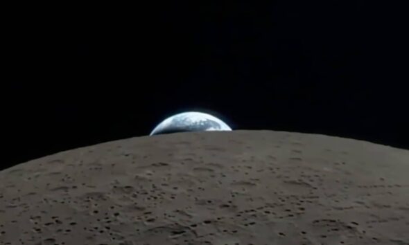 Artemis II iPhone Earthset video