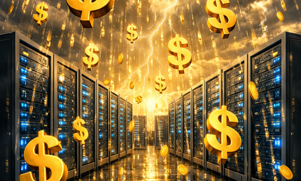 dollar signs, data center