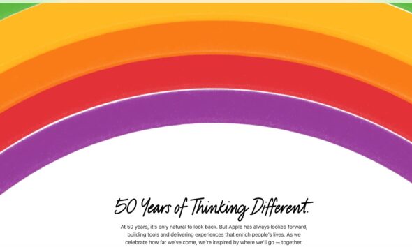 Apple 50th Anniversary homepage