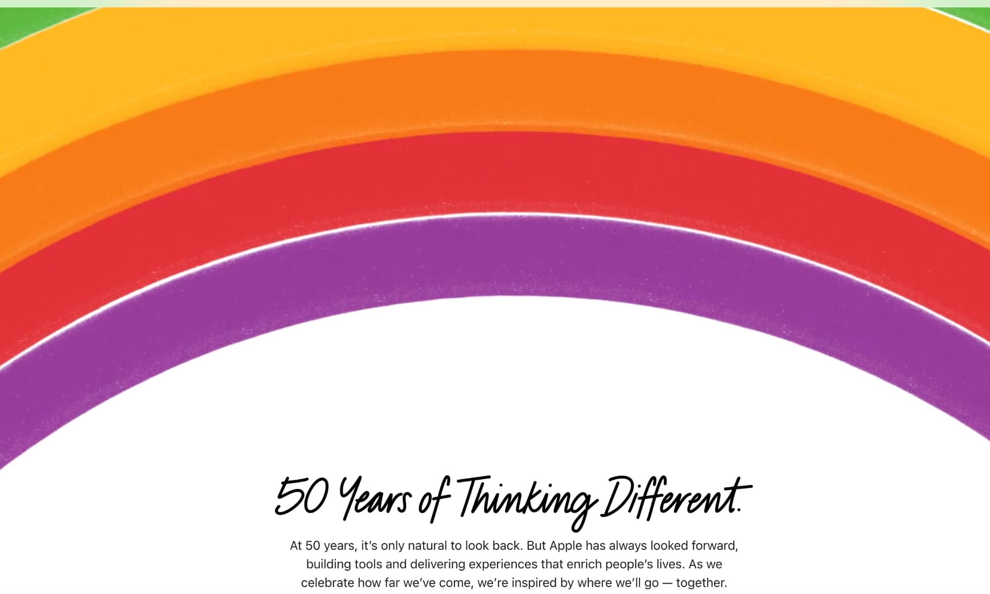 Apple 50th Anniversary homepage