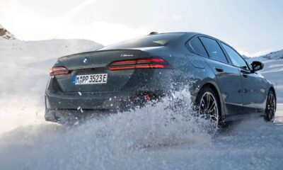 BMW i5 drifting in the snow
