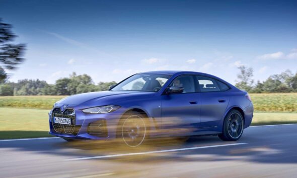 Driving the BMW i4 M50 on the road