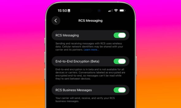 iOS 26.4 beta 1 RCS Encryption beta toggle hero