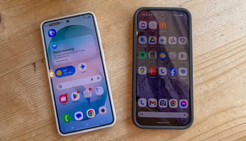 Samsung Galaxy S26 and Google Pixel 10 Pro XL on a table