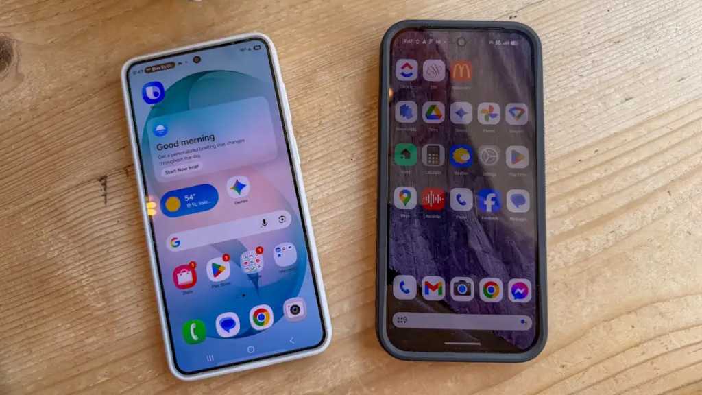 Samsung Galaxy S26 and Google Pixel 10 Pro XL on a table