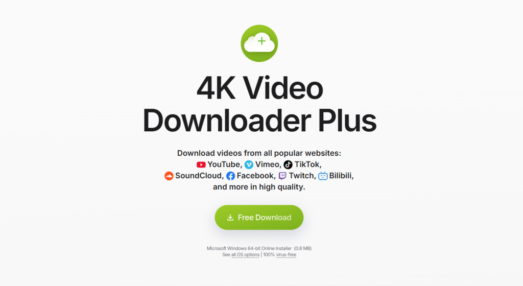 4K Video Downloader Plus website