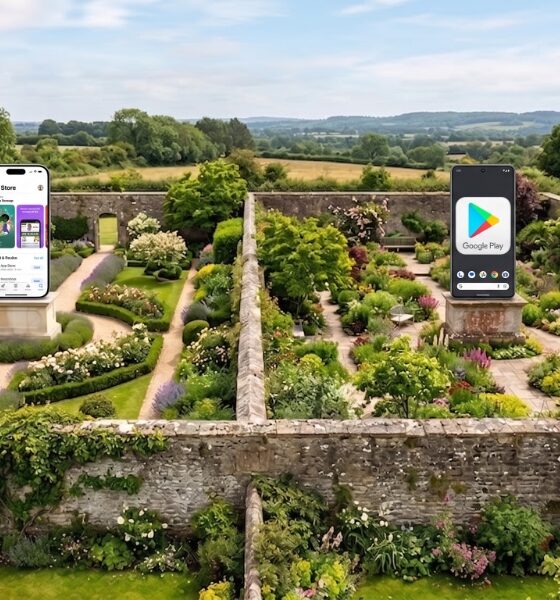 Conceptual image of iPhone and Android in Walled Gardens.