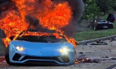 Lamborghini Aventador S and Revuelto destroyed in a fiery crash in Texas