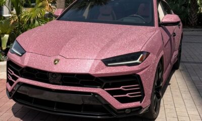World's first Lamborghini Urus in pink diamond finish shimmers in sunlight
